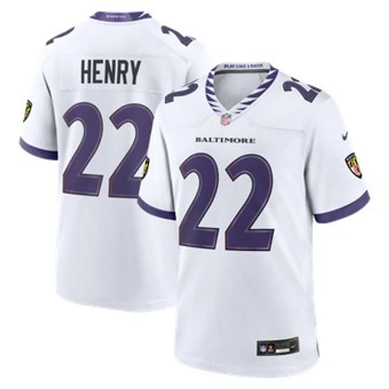 Men's Nike Derrick Henry White Baltimore Ravens Game Jersey