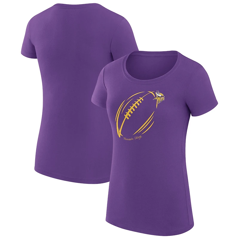 Women's G-III 4Her by Carl Banks  Purple Minnesota Vikings Super-Slim Fit Lightweight Subtle Football T-Shirt