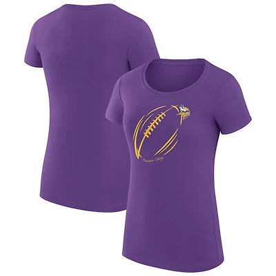 Women's G-III 4Her by Carl Banks  Purple Minnesota Vikings Super-Slim Fit Lightweight Subtle Football T-Shirt