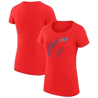Women's G-III 4Her by Carl Banks  Red Buffalo Bills Super-Slim Fit Lightweight Subtle Football T-Shirt