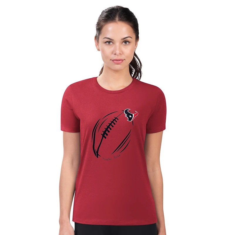 Women's G-III 4Her by Carl Banks  Red Houston Texans Super-Slim Fit Lightweight Subtle Football T-Shirt