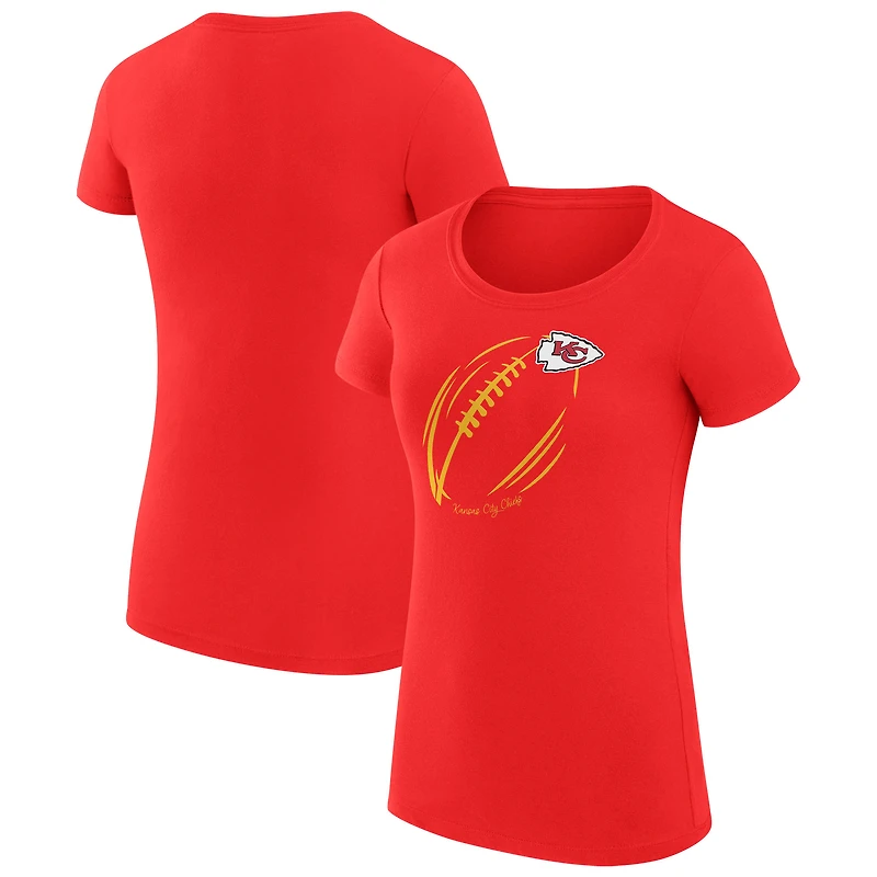 Women's G-III 4Her by Carl Banks Red Kansas City Chiefs Super-Slim Fit Lightweight Subtle Football T-Shirt