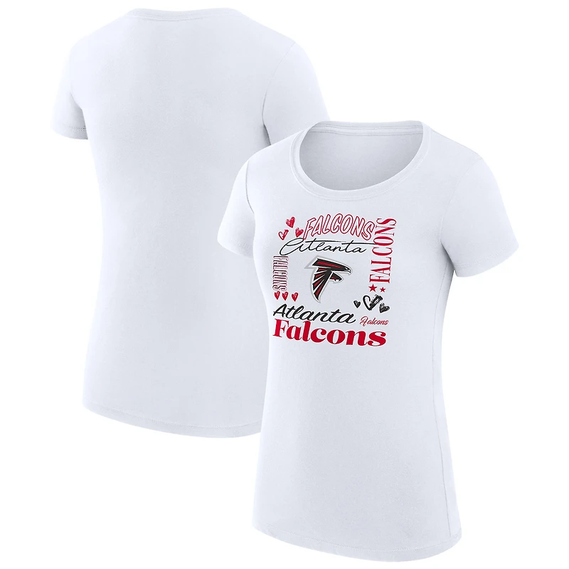 Women's G-III 4Her by Carl Banks  White Atlanta Falcons Super-Slim Fit Lightweight Collage Team T-Shirt