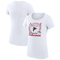 Women's G-III 4Her by Carl Banks  White Atlanta Falcons Super-Slim Fit Lightweight Collage Team T-Shirt