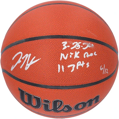 Donte DiVincenzo New York Knicks Autographed Wilson Authentic Series Indoor/Outdoor Basketball with "3-25-24 NYK Rec 11 3pts" Inscription - Limited Edition of 12