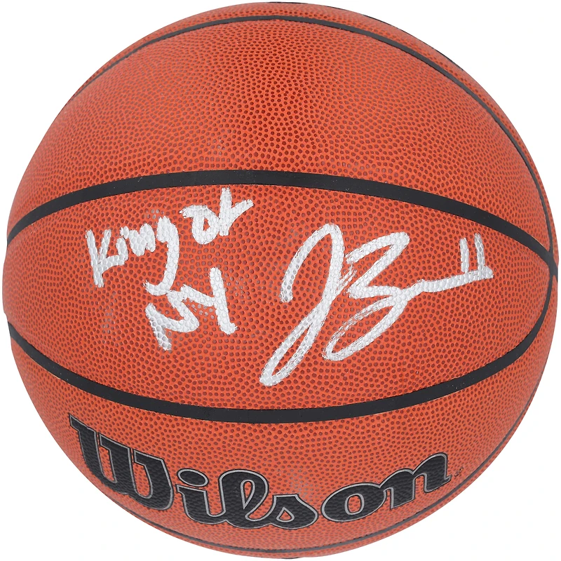 Jalen Brunson New York Knicks Autographed Wilson Authentic Series Indoor/Outdoor Basketball with "King of NY" Inscription