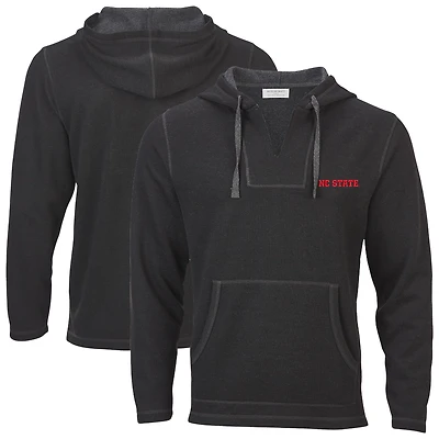Women's Boxercraft Black NC State Wolfpack Baja Fleece V-Neck Pullover Hoodie