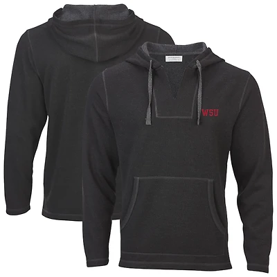 Women's Boxercraft Black Washington State Cougars Baja Fleece V-Neck Pullover Hoodie