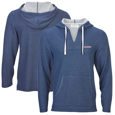 Women's Boxercraft Navy UConn Huskies Baja Fleece V-Neck Pullover Hoodie