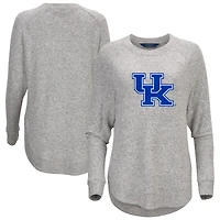 Women's  Gray Kentucky Wildcats Oversized Cuddle Raglan Tri-Blend Pullover Sweatshirt