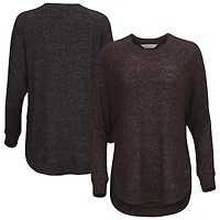 Women's  Black Purdue Boilermakers Oversized Cuddle Raglan Tri-Blend Pullover Sweatshirt