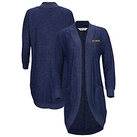 Women's Navy West Virginia Mountaineers Oversized Cuddle Tri-Blend Cardigan