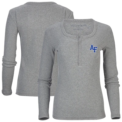 Women's Gray Air Force Falcons Harper Henley Long Sleeve T-Shirt