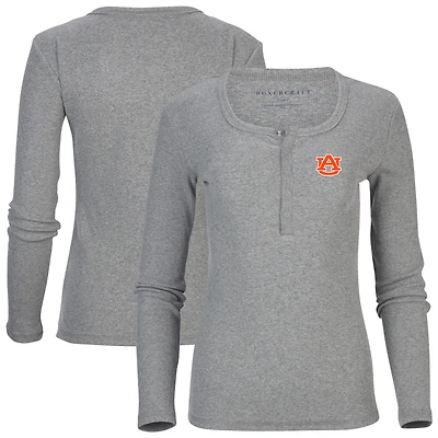 Women's Gray Auburn Tigers Harper Henley Long Sleeve T-Shirt