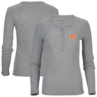 Women's Gray Auburn Tigers Harper Henley Long Sleeve T-Shirt