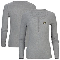 Women's Gray Colorado Buffaloes Harper Henley Long Sleeve T-Shirt