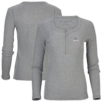 Women's Gray Gonzaga Bulldogs Harper Henley Long Sleeve T-Shirt