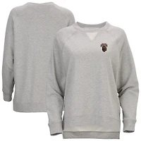 Women's  Heather Gray Montana Grizzlies Harlow Terry Raglan Pullover Sweatshirt
