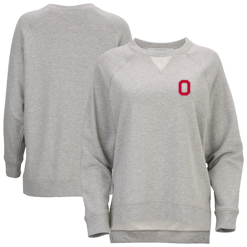 Women's  Heather Gray Ohio State Buckeyes Harlow Terry Raglan Pullover Sweatshirt