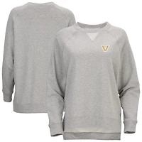 Women's  Heather Gray Vanderbilt Commodores Harlow Terry Raglan Pullover Sweatshirt
