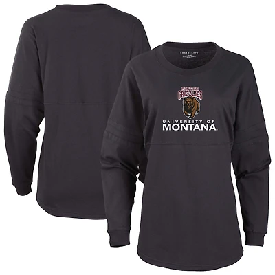Women's Black Montana Grizzlies Pom Pom Long Sleeve Jersey