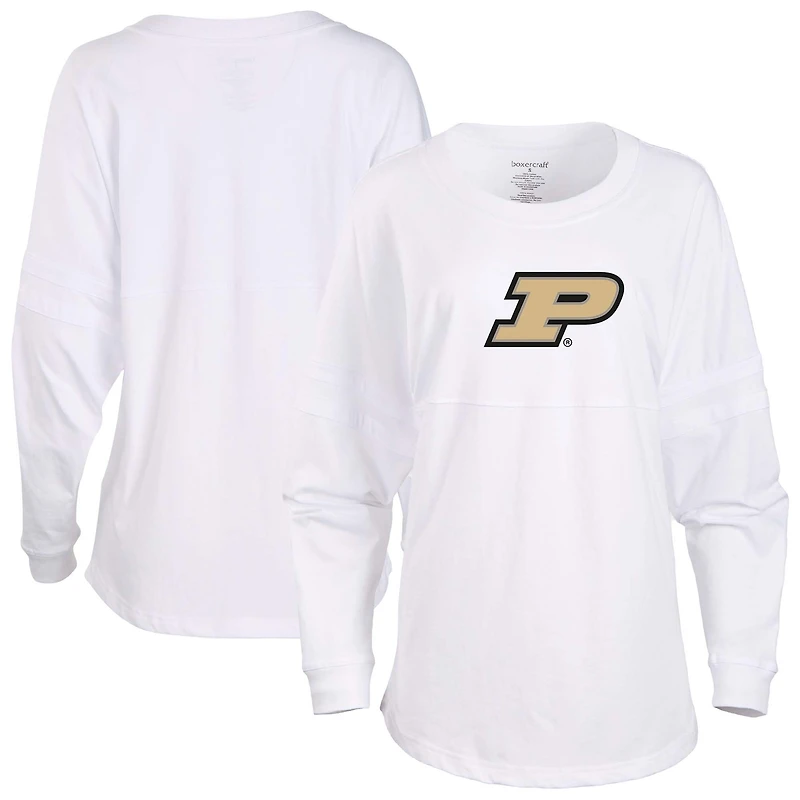 Women's White Purdue Boilermakers Pom Pom Long Sleeve Jersey