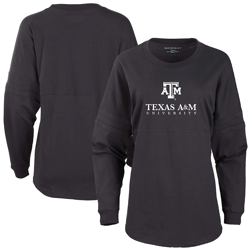 Women's Black Texas A&M Aggies Pom Pom Long Sleeve Jersey