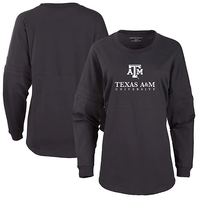Women's Black Texas A&M Aggies Pom Pom Long Sleeve Jersey