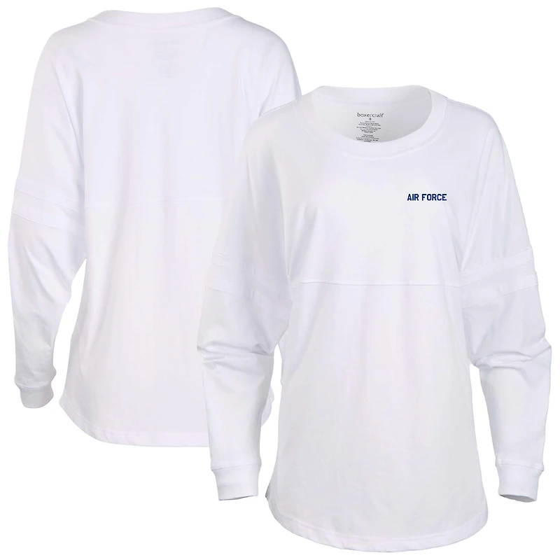 Women's White Air Force Falcons Pom Pom Long Sleeve Jersey