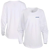 Women's White Air Force Falcons Pom Pom Long Sleeve Jersey