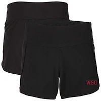 Women's Boxercraft Black Washington State Cougars Stretch Woven Lined Shorts
