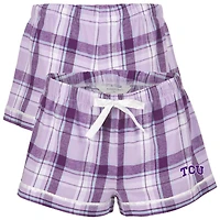 Women's Boxercraft Purple TCU Horned Frogs Flannel Shorts