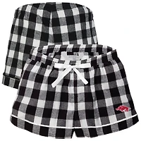 Women's Boxercraft Black Arkansas Razorbacks Flannel Shorts