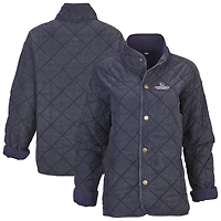Women's Boxercraft Navy Gonzaga Bulldogs Quilted Market Full-Zip Jacket