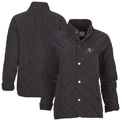Women's Boxercraft Black Colorado Buffaloes Quilted Market Full-Zip Jacket
