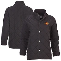 Women's Boxercraft Black Iowa State Cyclones Quilted Market Full-Zip Jacket