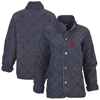 Women's Boxercraft Navy Ole Miss Rebels Quilted Market Full-Zip Jacket