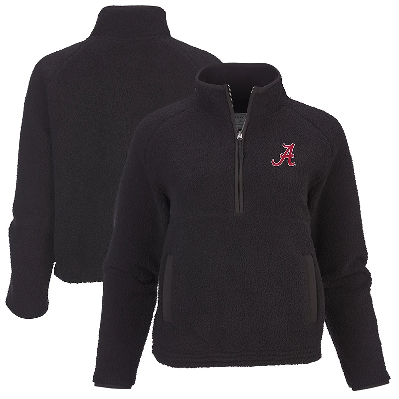 Women's Boxercraft Black Alabama Crimson Tide Everest Raglan Fleece Half-Zip Sweatshirt