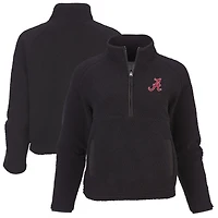 Women's Boxercraft Black Alabama Crimson Tide Everest Raglan Fleece Half-Zip Sweatshirt