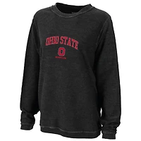 Women's Boxercraft Black Ohio State Buckeyes Rally Corduroy Pullover Sweatshirt
