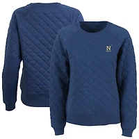 Women's Boxercraft Navy Navy Midshipmen Quilted Pullover Sweatshirt