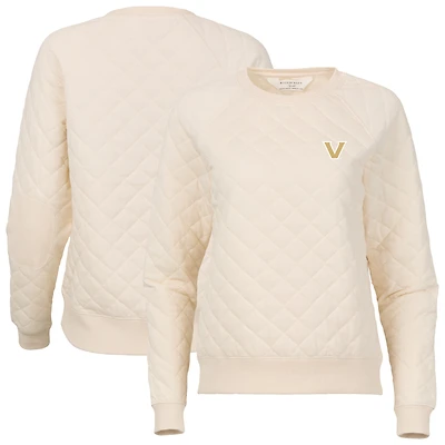 Women's Boxercraft Cream Vanderbilt Commodores Quilted Pullover Sweatshirt