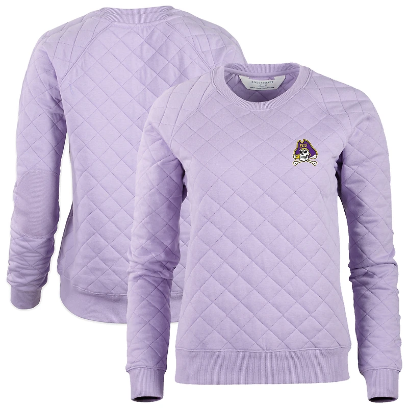 Women's Boxercraft Purple ECU Pirates Quilted Pullover Sweatshirt