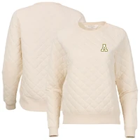 Women's Boxercraft Cream Appalachian State Mountaineers Quilted Pullover Sweatshirt