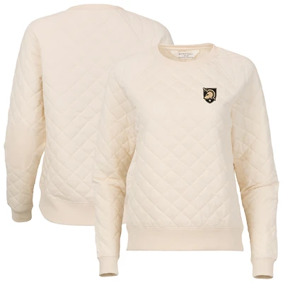 Women's Boxercraft Cream Army Black Knights Quilted Pullover Sweatshirt