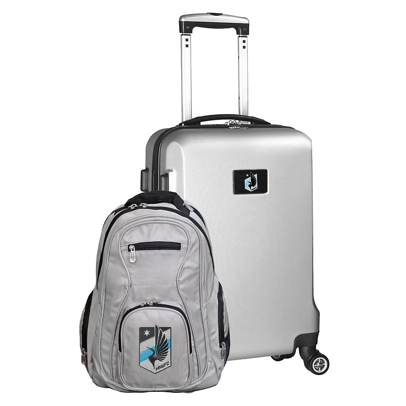 MOJO Silver Minnesota United FC Deluxe 2-Piece Backpack & Carry-On Set