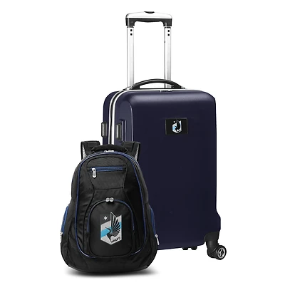 MOJO Navy Minnesota United FC Deluxe 2-Piece Backpack & Carry-On Set