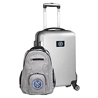 MOJO Silver New York City FC Deluxe 2-Piece Backpack & Carry-On Set