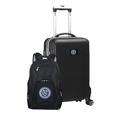 MOJO Black New York City FC Deluxe 2-Piece Backpack & Carry-On Set
