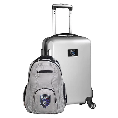 MOJO Silver San Jose Earthquakes Deluxe 2-Piece Backpack & Carry-On Set